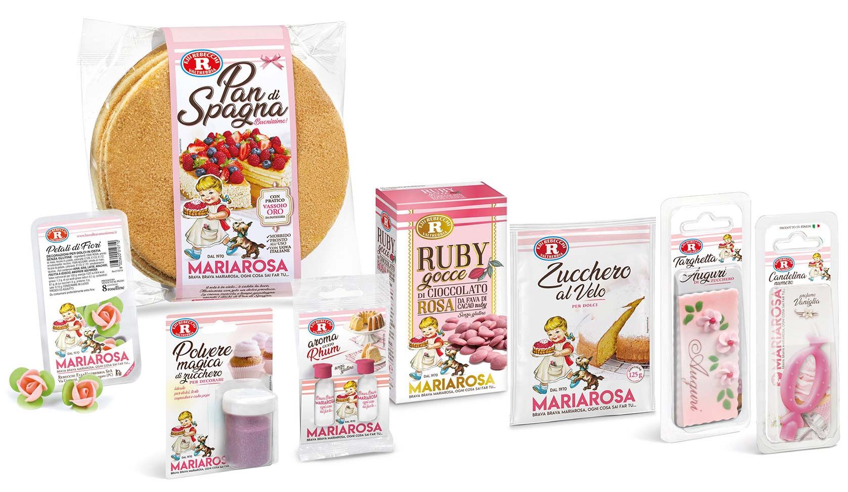I prodotti Mariarosa che occorrono per realizzare la ricetta della Torta di compleanno Ruby di Mariarosa