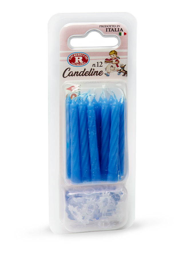 Candeline 12 pezzi classiche azzurre Mariarosa