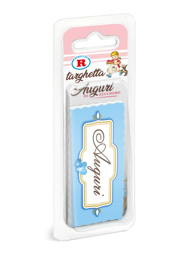 Targhetta auguri azzurra Mariarosa