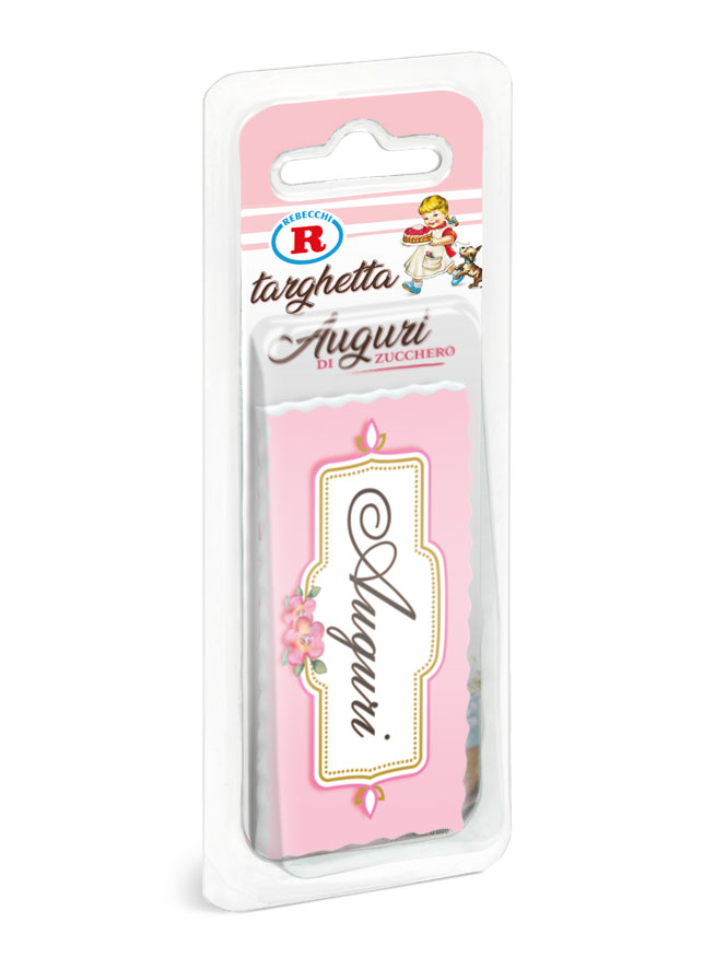 Targhetta auguri azzurra