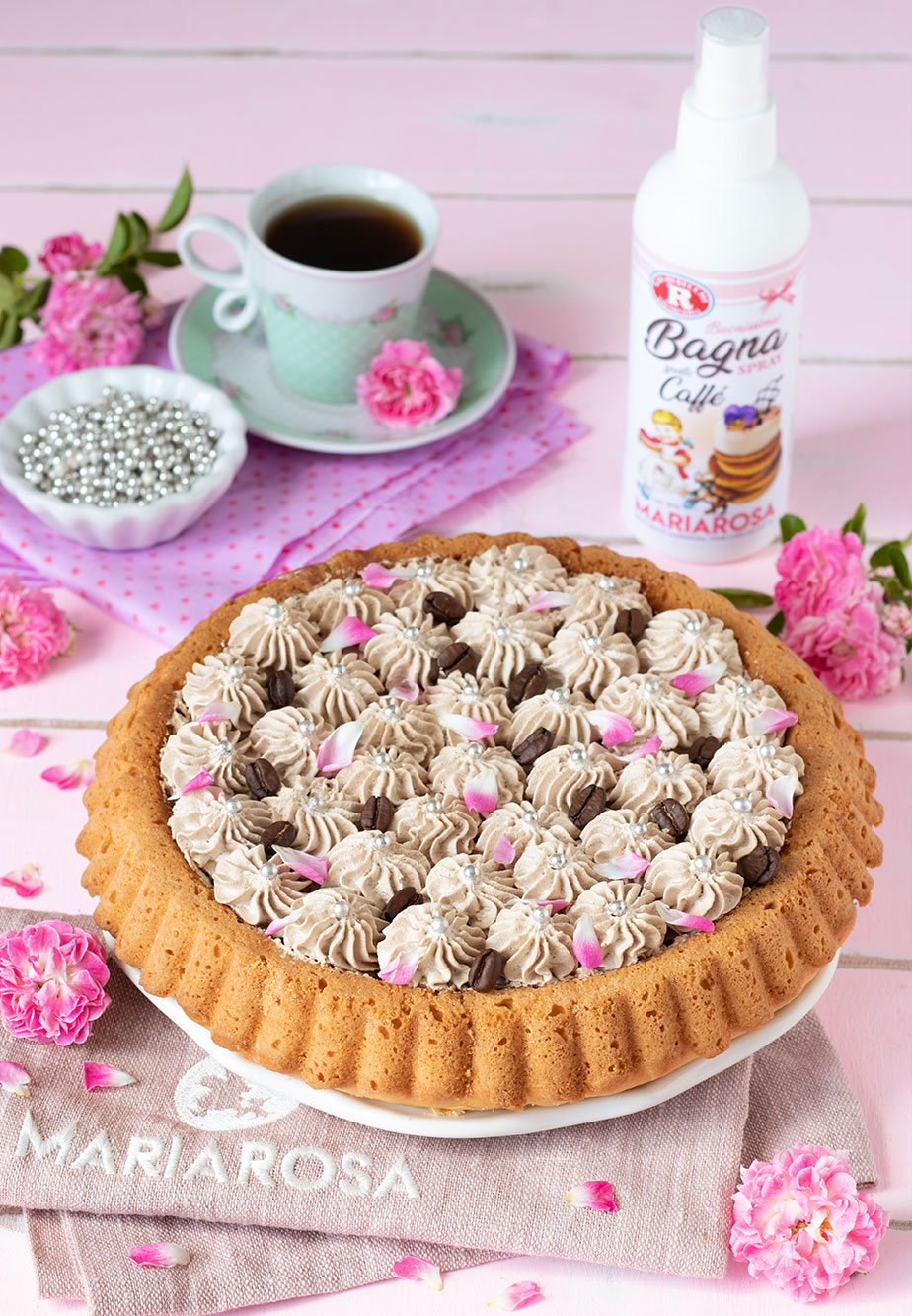 CROSTATA CON PANNA COTTA AL COCCO, PESCHE E COCCO FRESCO