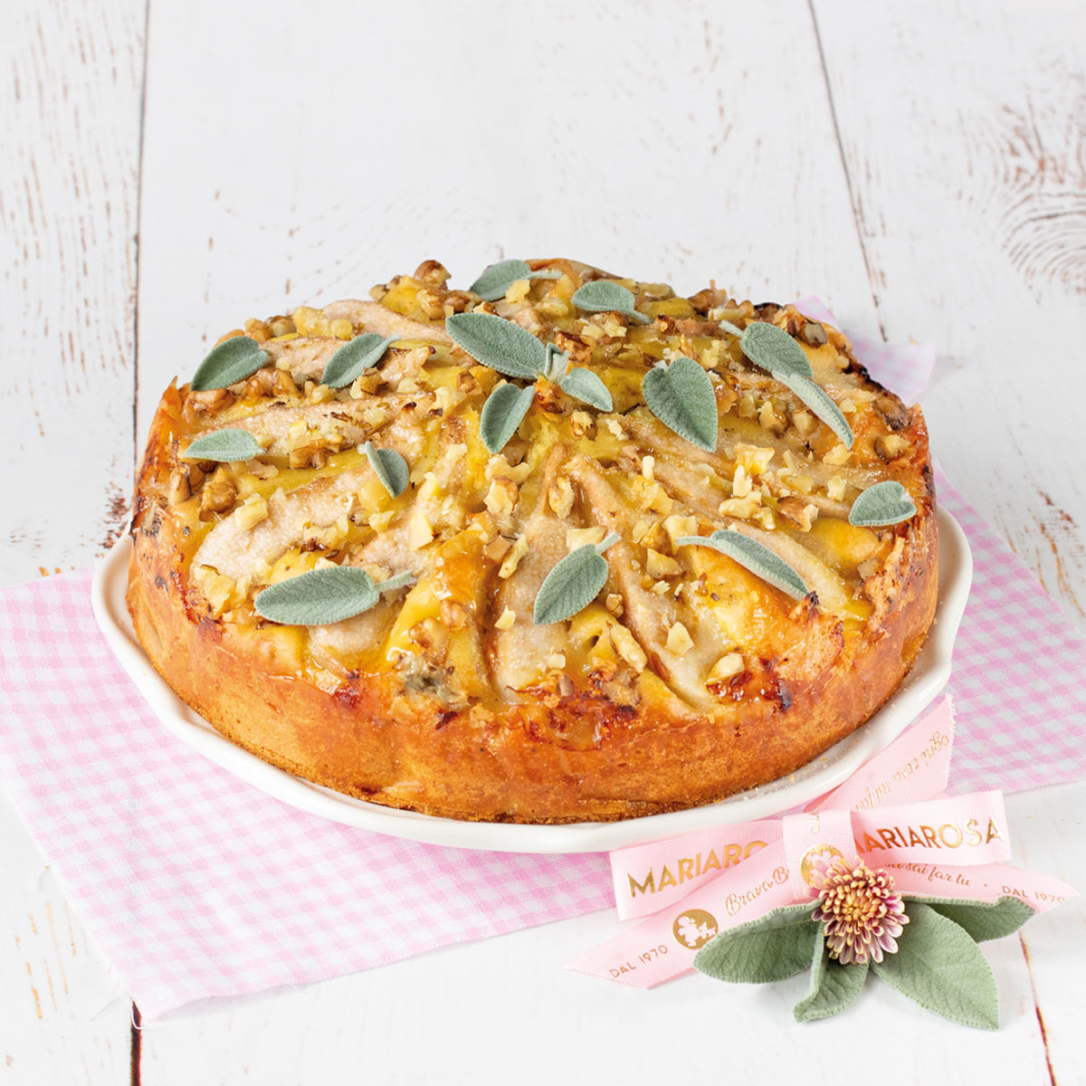 Torta soffice gorgonzola e pere
