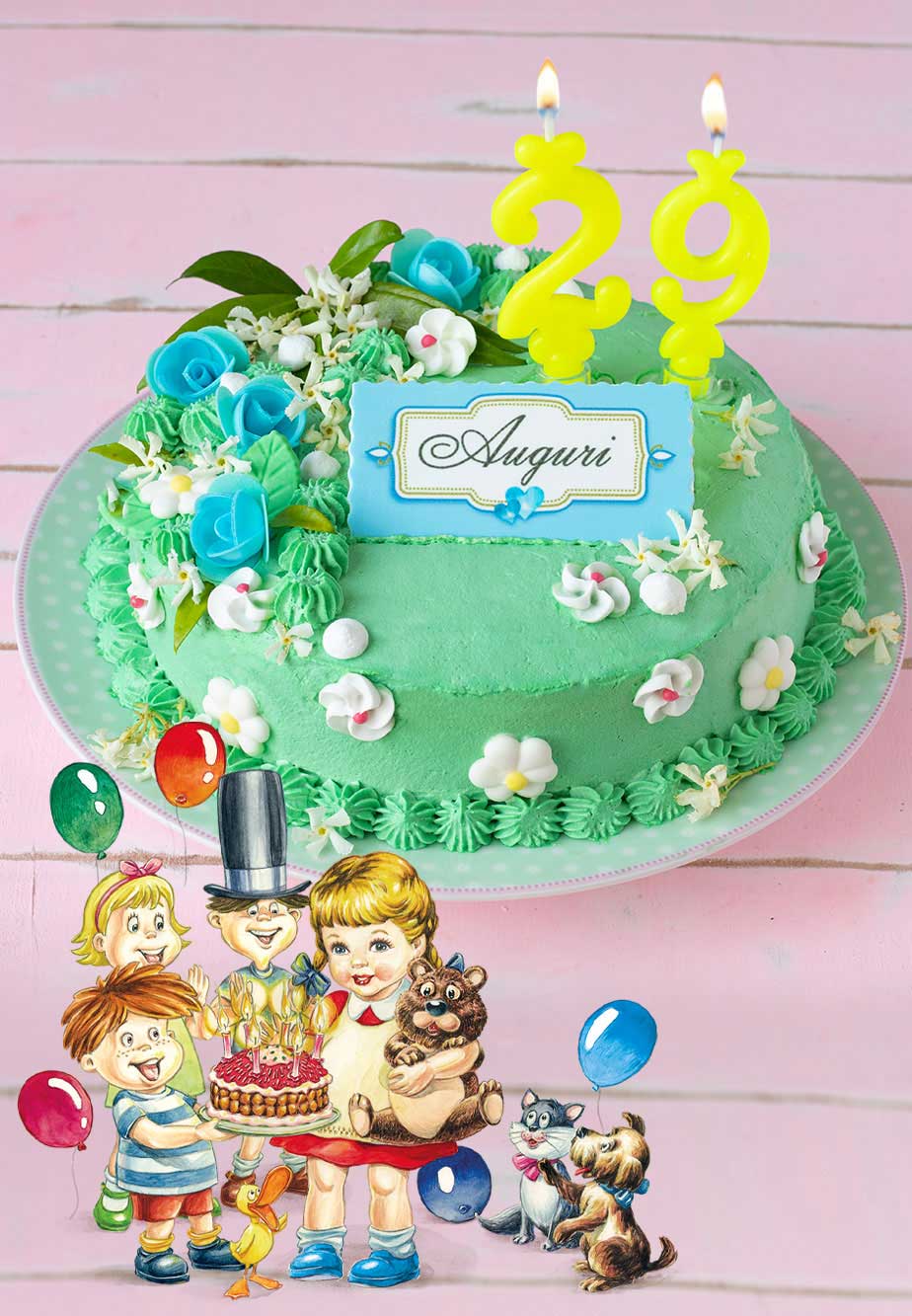 Torta di compleanno con crema al melone