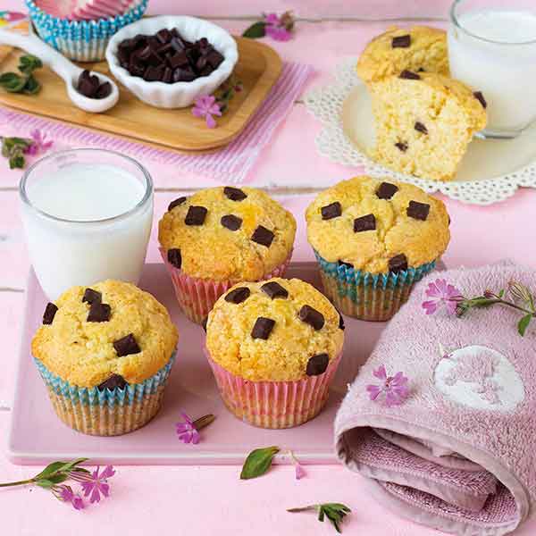 Muffin con pepite di cioccolato fondente