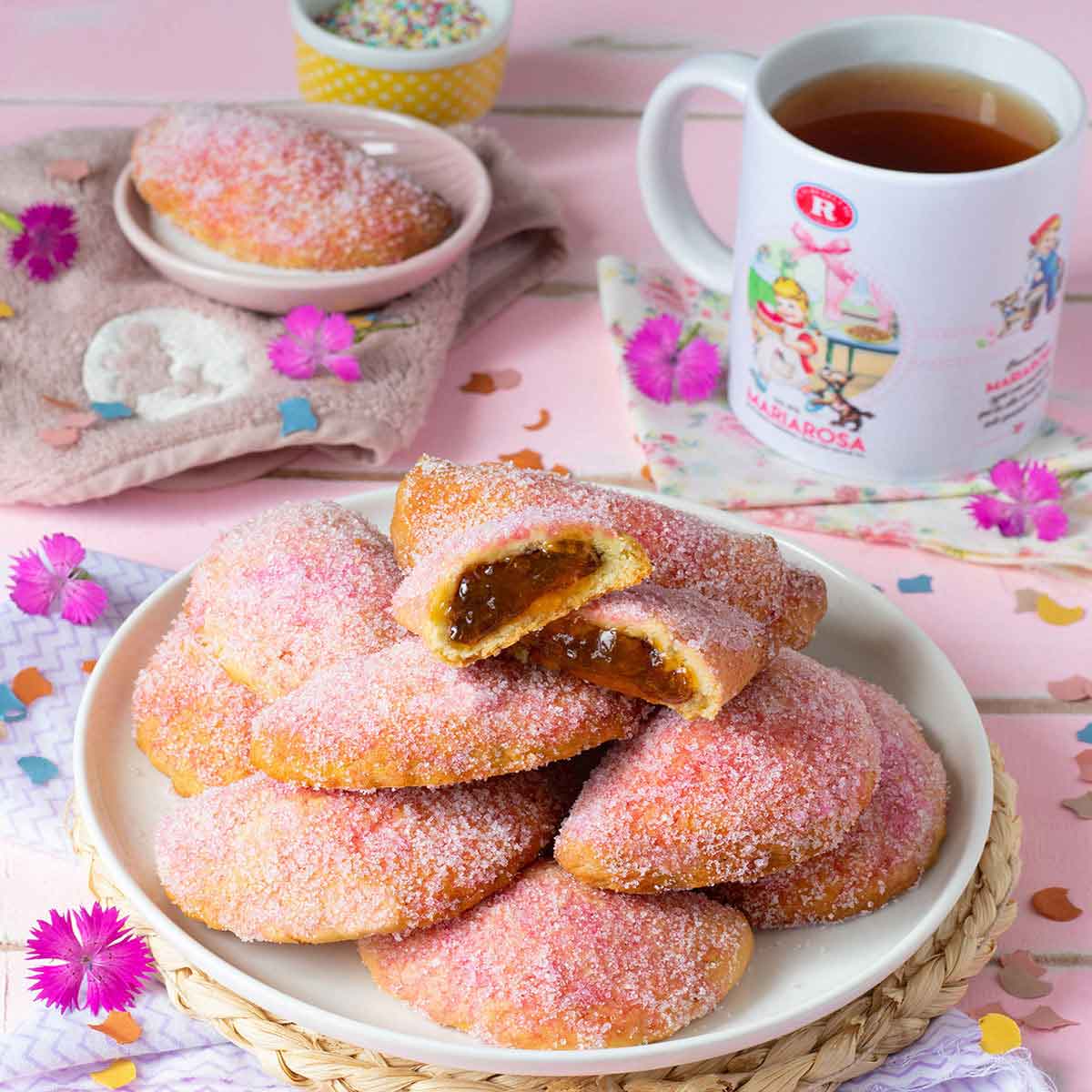 Tortelli dolci con confettura di pesche