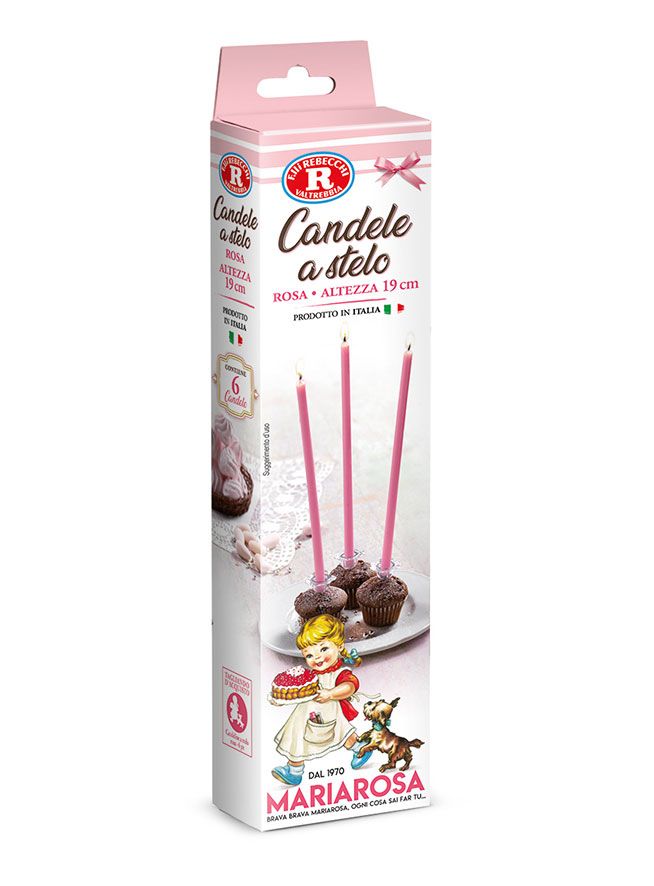 Candeline a stelo rosa Mariarosa