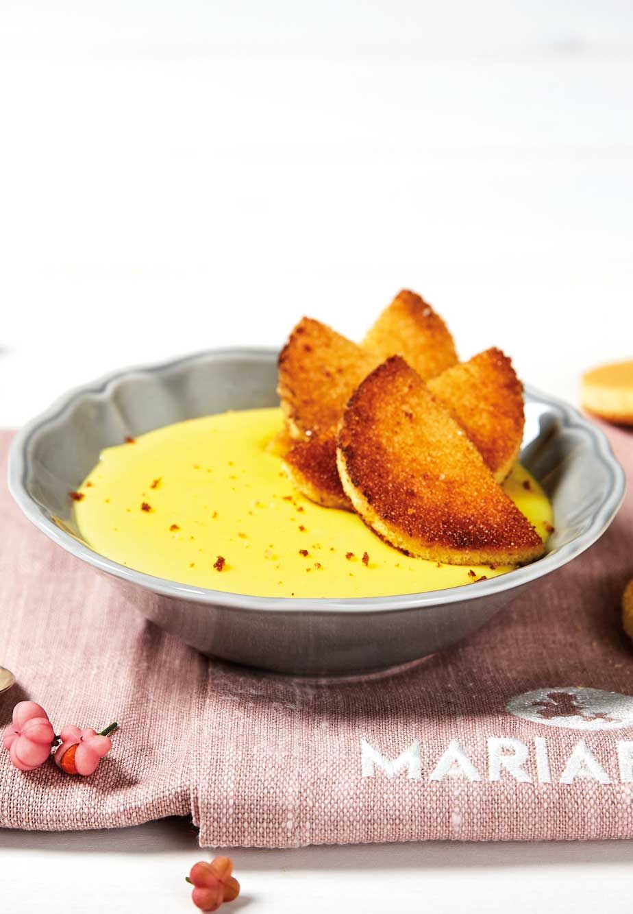 Zabaione con crostini di pan di spagna