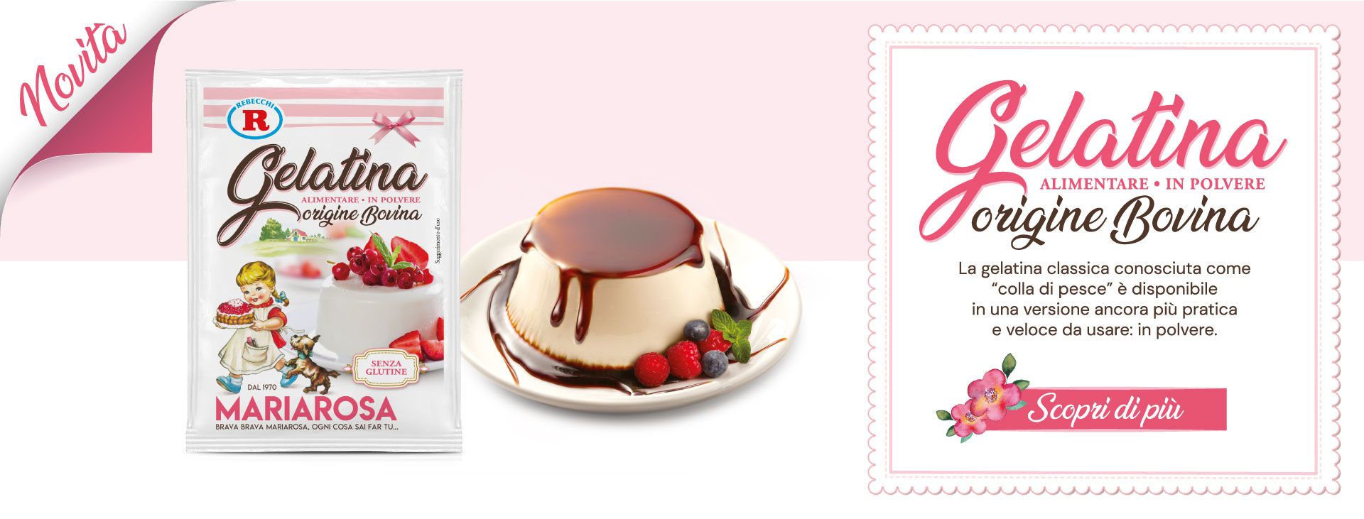 Gelatina alimentare in polvere di origine bovina