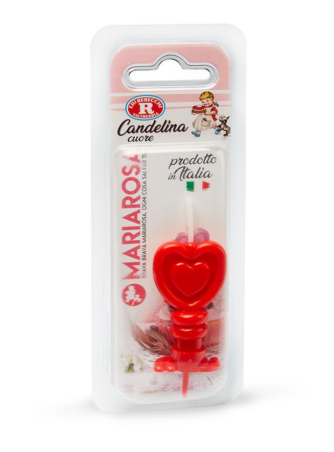 Candelina cuore rossa